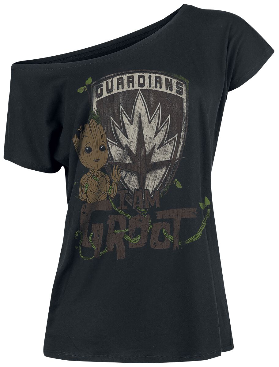 T-Shirt Manches courtes Disney de Les Gardiens De La Galaxie - I Am Groot - S à XXL - pour Femme - noir - Les Gardiens De La Galaxie