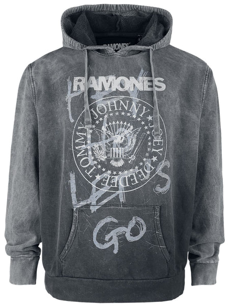 Sweat-shirt à capuche  de Ramones - Hey Ho Let's Go - S à XXL - pour Homme - gris - Ramones