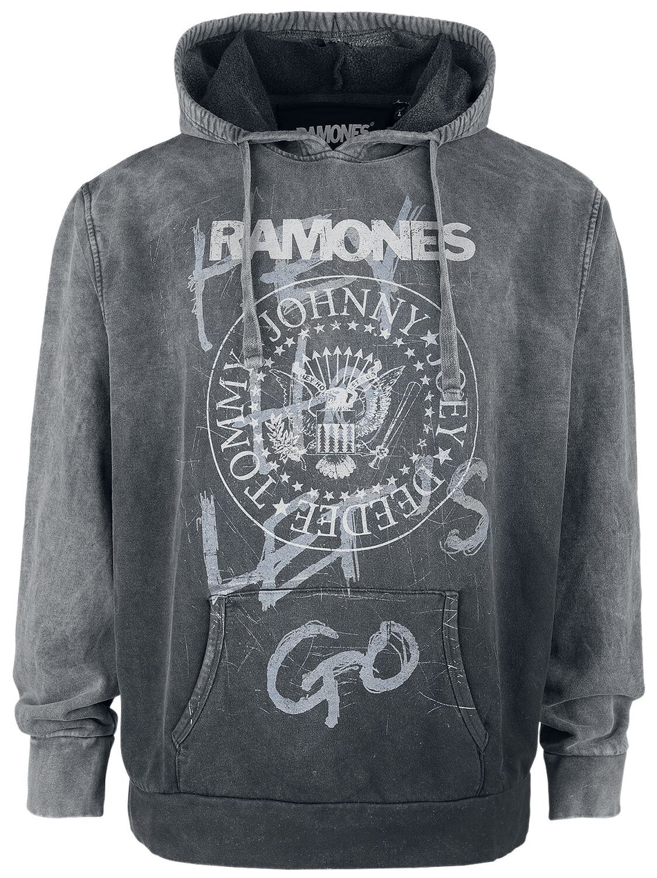 Sweat-shirt à capuche  de Ramones - Hey Ho Let's Go - S à XXL - pour Homme - gris - Ramones