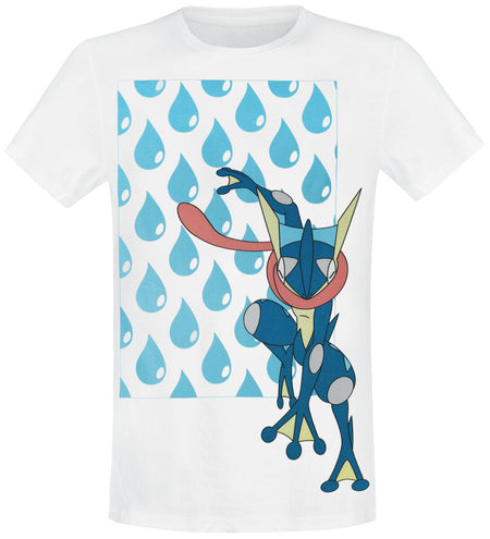 T-Shirt Manches courtes Gaming de Pokémon - Greninja -  Water Drop - L - pour Homme - blanc - Pokémon