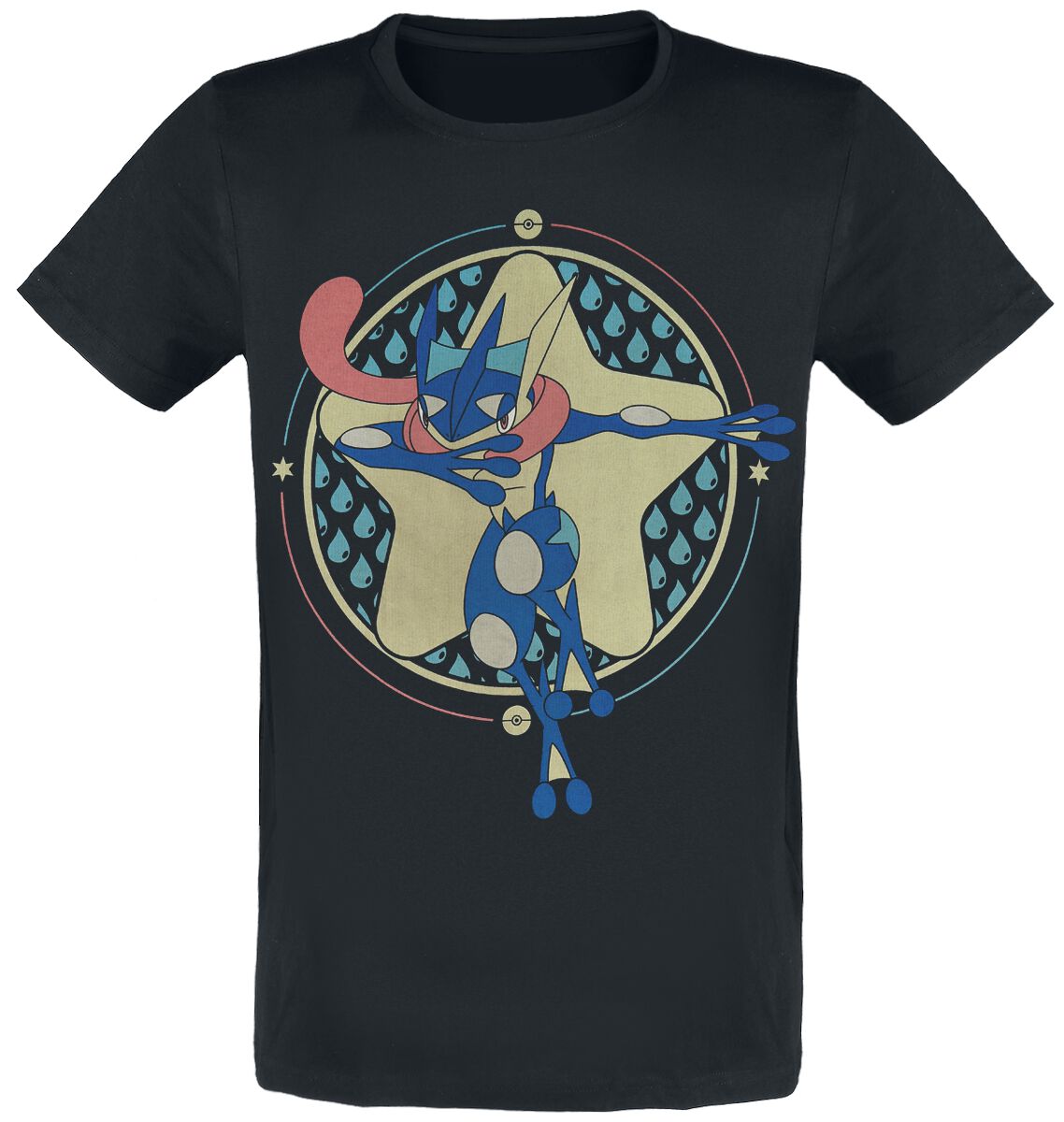 T-Shirt Manches courtes Gaming de Pokémon - Greninja - Star - L - pour Homme - noir - Pokémon
