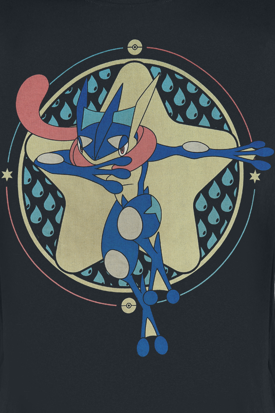 T-Shirt Manches courtes Gaming de Pokémon - Greninja - Star - L - pour Homme - noir - Pokémon - View 2