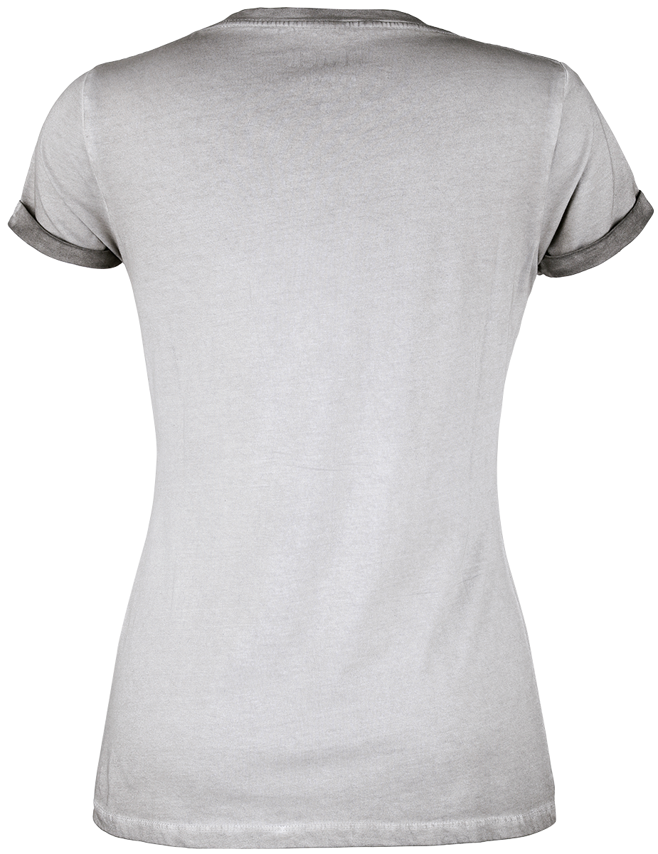 T-Shirt Manches courtes  de Black Premium by EMP - T-Shirt Avec Imprimé Corbeau - XS à 5XL - pour Femme - gris - Black Premium by EMP - View 2