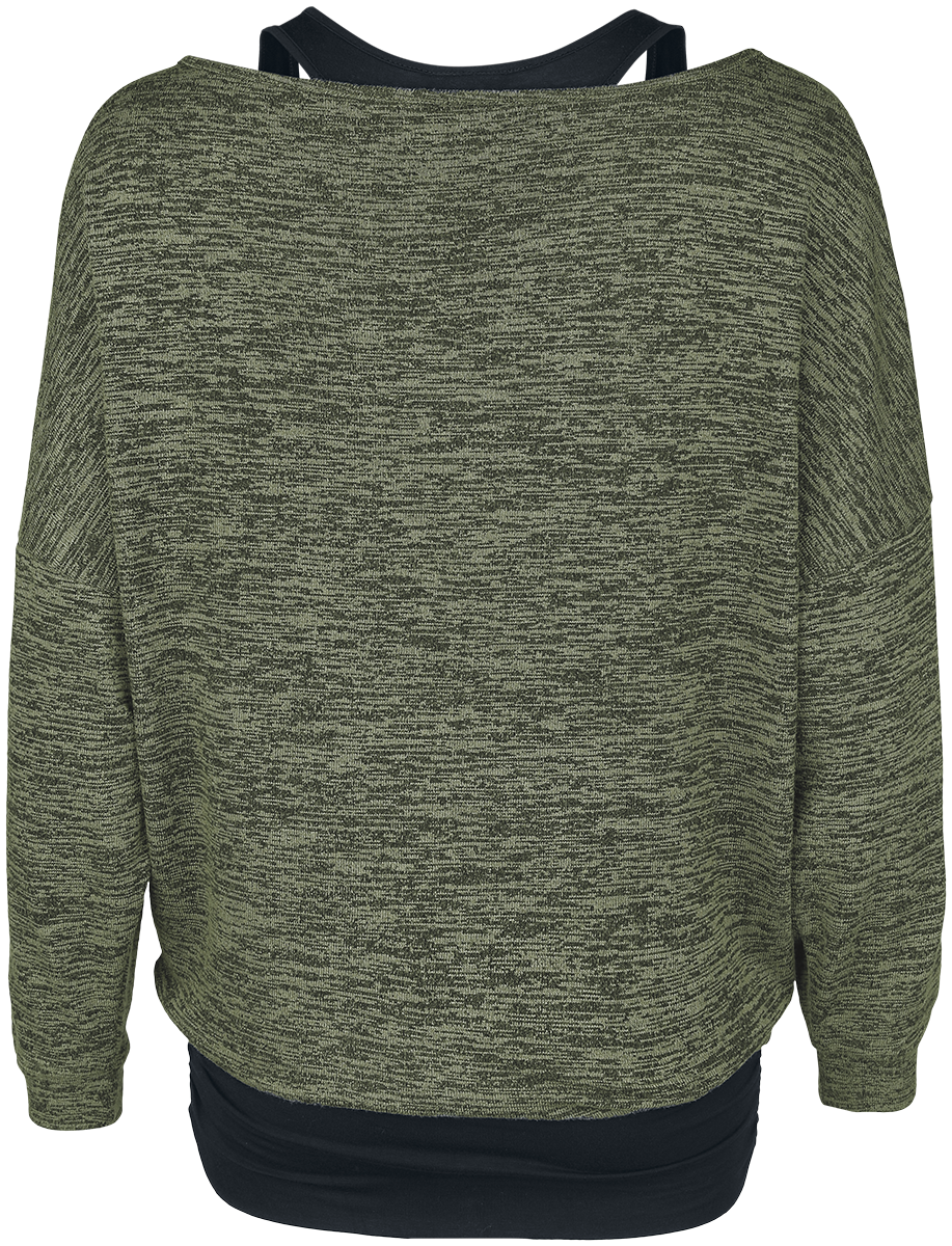 T-shirt manches longues  de Forplay - Billie - S à XXL - pour Femme - noir/olive - Forplay - View 2