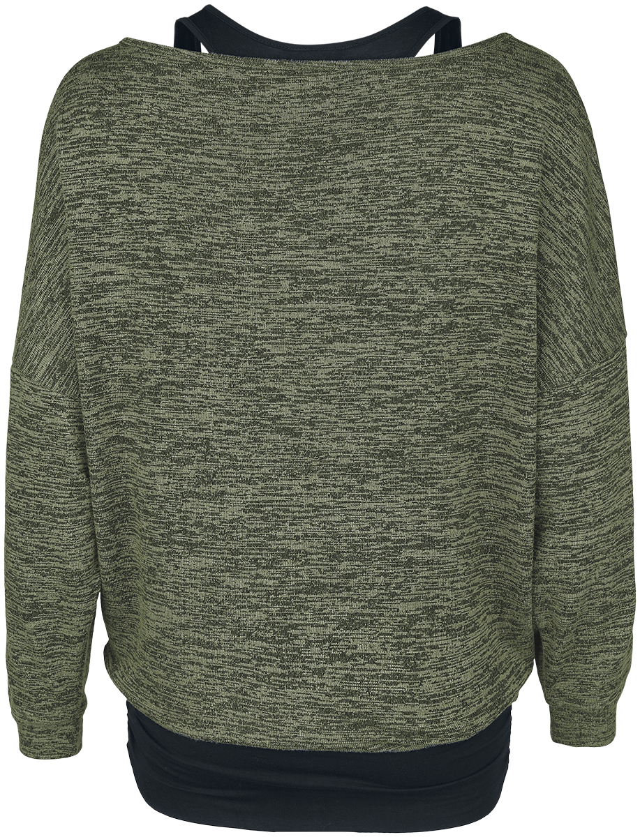 T-shirt manches longues  de Forplay - Billie - S à XL - pour Femme - noir/olive - Forplay - View 2