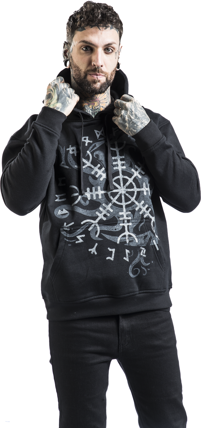 Sweat-shirt à capuche  de Outer Vision - Vicero Shield - S à XXL - pour Homme - noir - Outer Vision - View 2