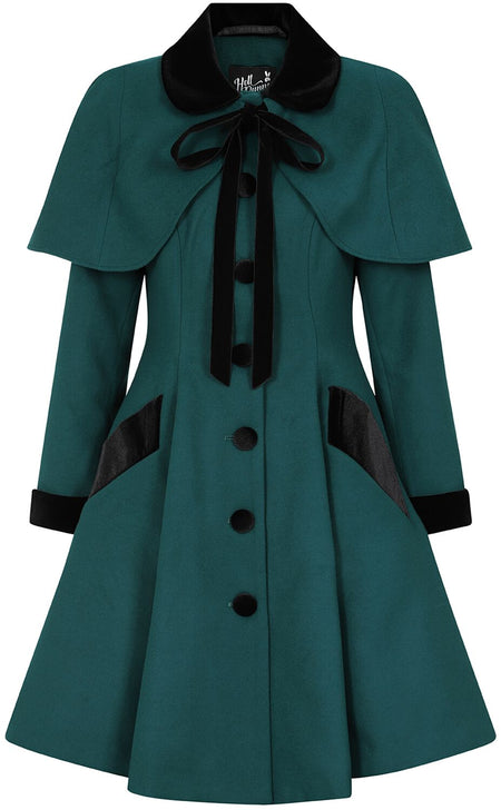 Manteaux Rockabilly de Hell Bunny - Anouk - Manteau - XS à 4XL - pour Femme - vert/noir - hell bunny