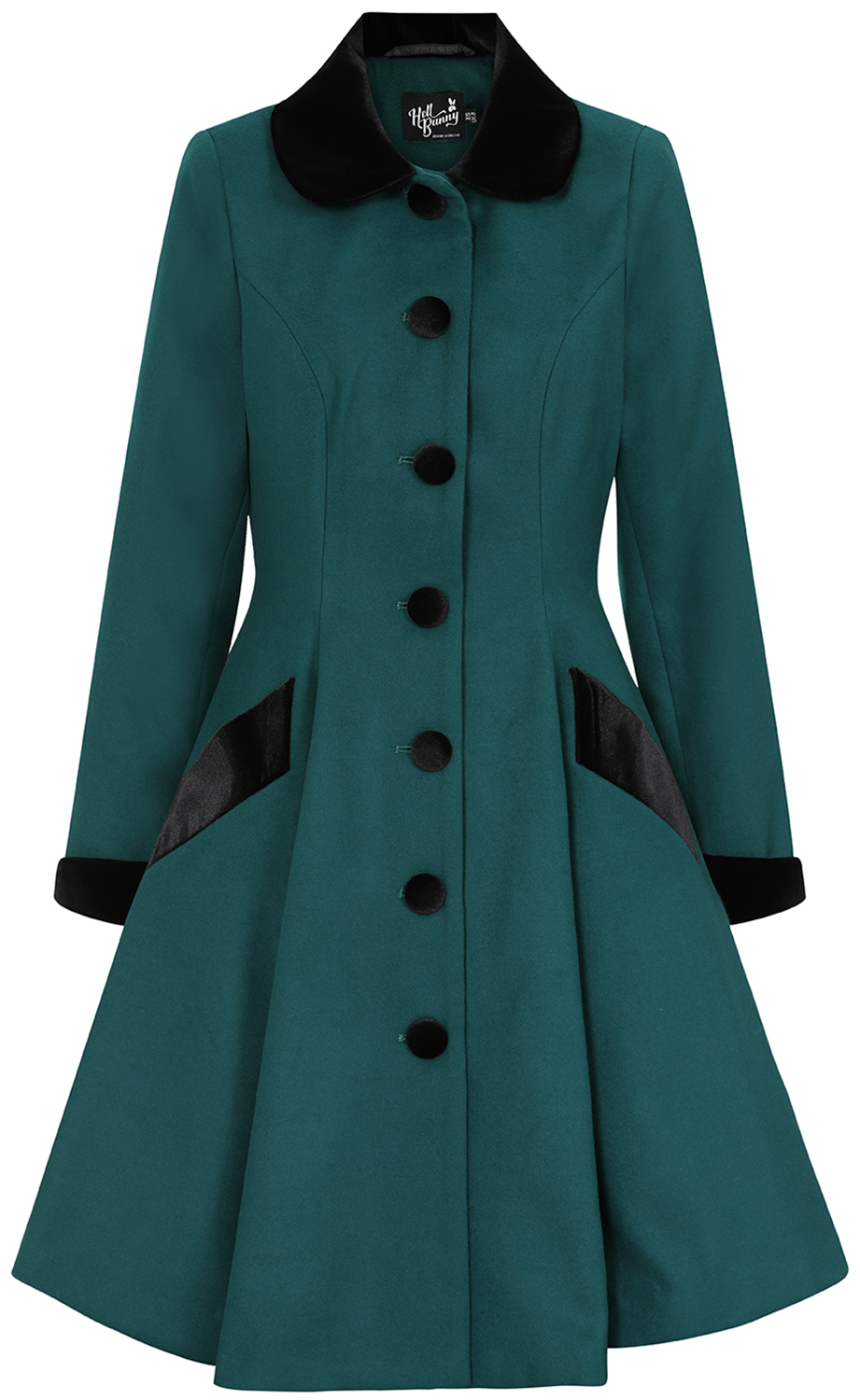 Manteaux Rockabilly de Hell Bunny - Anouk - Manteau - XS à 4XL - pour Femme - vert/noir - hell bunny - View 2