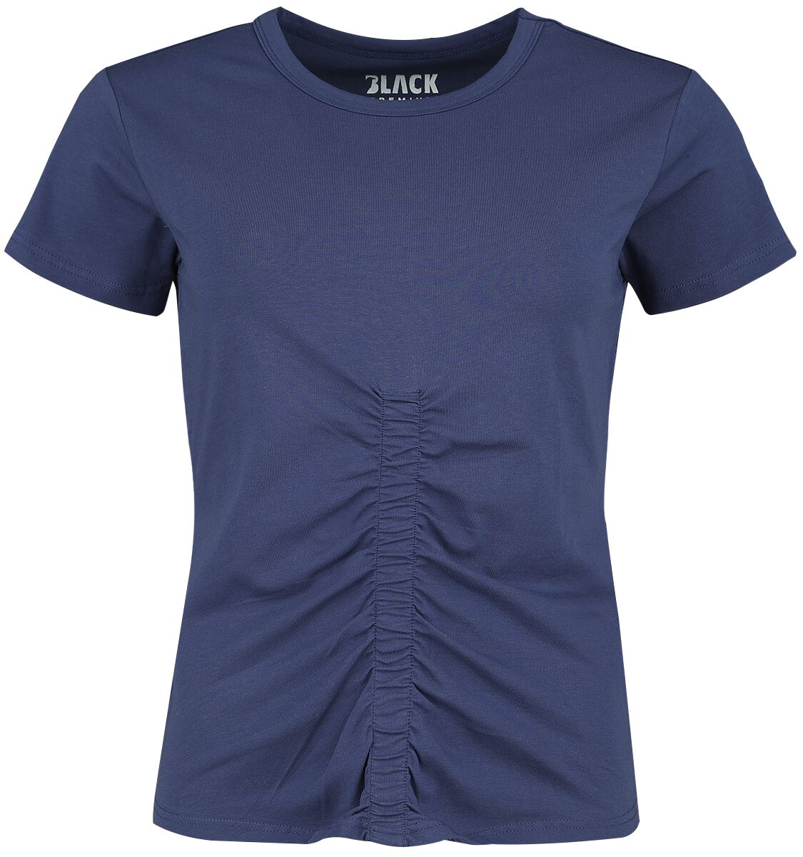 T-Shirt Manches courtes  de Black Premium by EMP - T-shirt bleu plissé à l'avant - XS à XL - pour Femme - bleu - Black Premium by EMP