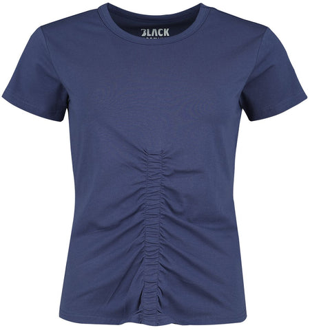 T-Shirt Manches courtes  de Black Premium by EMP - T-shirt bleu plissé à l'avant - XS à XL - pour Femme - bleu - Black Premium by EMP