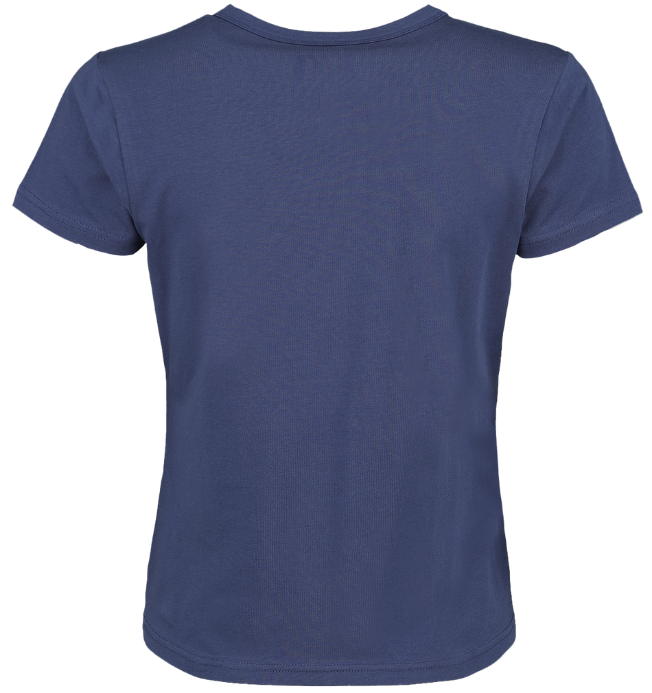 T-Shirt Manches courtes  de Black Premium by EMP - T-shirt bleu plissé à l'avant - XS à XL - pour Femme - bleu - Black Premium by EMP - View 2