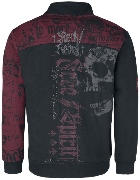 Sweat-shirt  de Rock Rebel by EMP - Veste en Sweat avec Imprimés Rock Rebel - S à XXL - pour Homme - rouge/noir - Rock Rebel by EMP - View 2