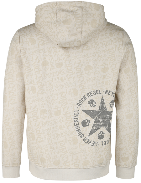Sweat-shirt zippé à capuche  de Rock Rebel by EMP - Veste À Capuche Beige Imprimée - L - pour Homme - beige - Rock Rebel by EMP - View 2