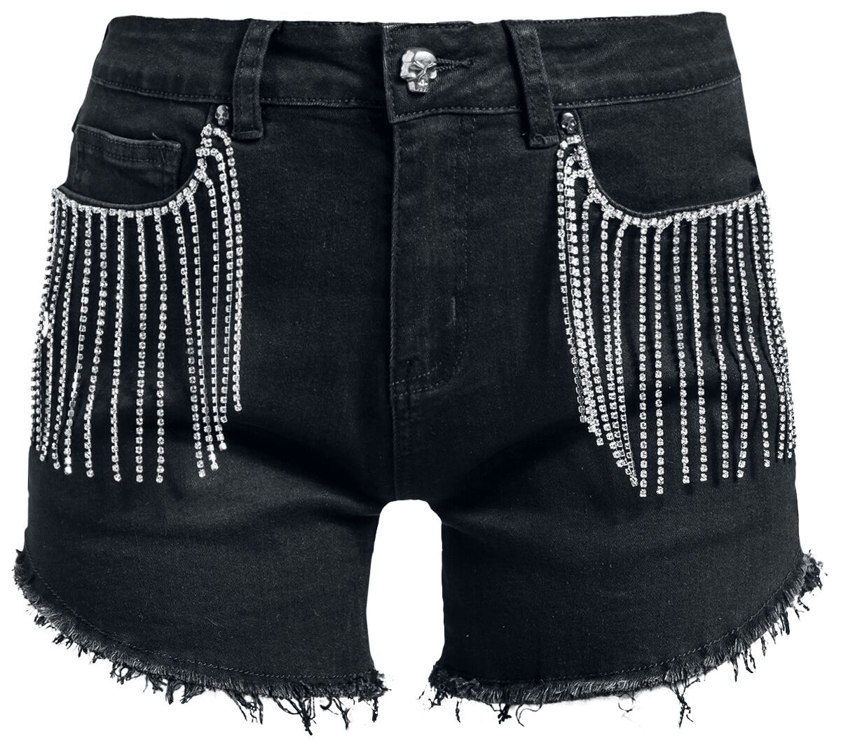 Short  de Rock Rebel by EMP - Short Noir avec Strass - 27 à 28 - pour Femme - noir - Rock Rebel by EMP