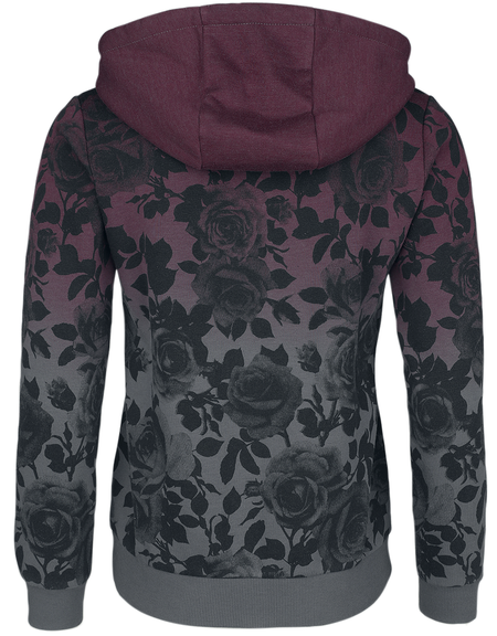 Sweat-shirt zippé à capuche  de Rock Rebel by EMP - Sweat à Capuche Dip-Dye - S à 5XL - pour Femme - bordeaux-gris - Rock Rebel by EMP - View 2