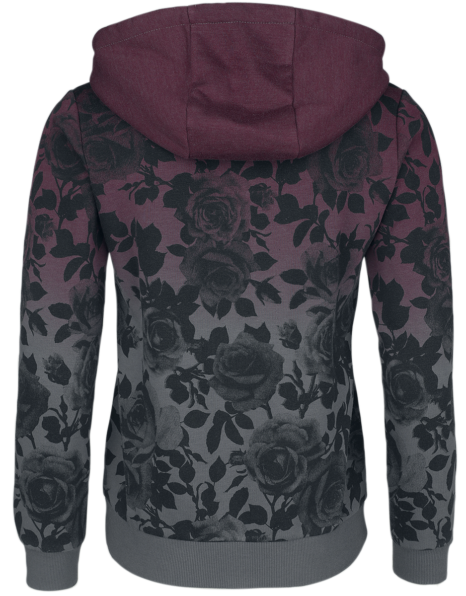Sweat-shirt zippé à capuche  de Rock Rebel by EMP - Sweat à Capuche Dip-Dye - S à 5XL - pour Femme - bordeaux-gris - Rock Rebel by EMP - View 2
