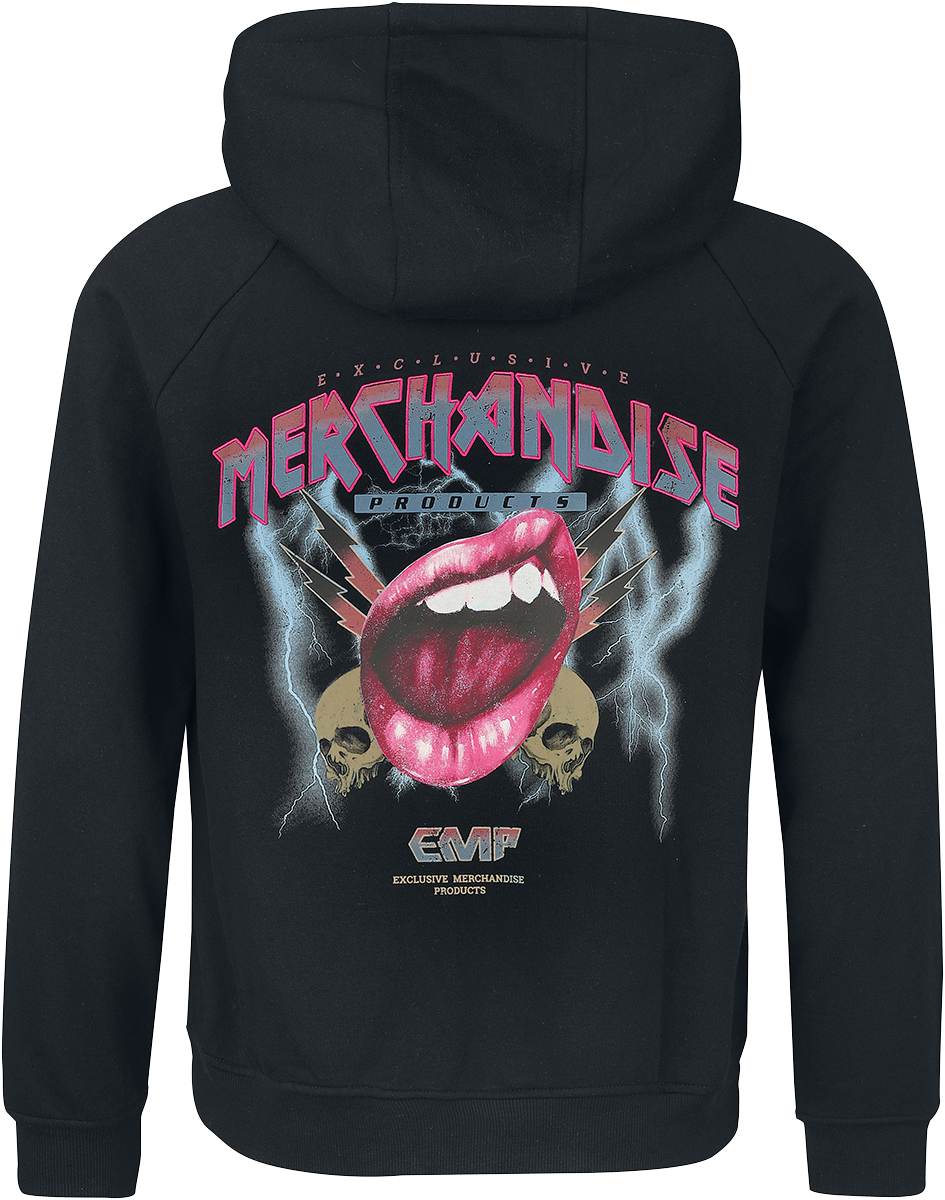 Sweat-shirt zippé à capuche  de Collection EMP Stage - Sweat à capuche avec logo EMP vintage années 80 - M à XXL - pour Homme - noir - Collection EMP Stage - View 2