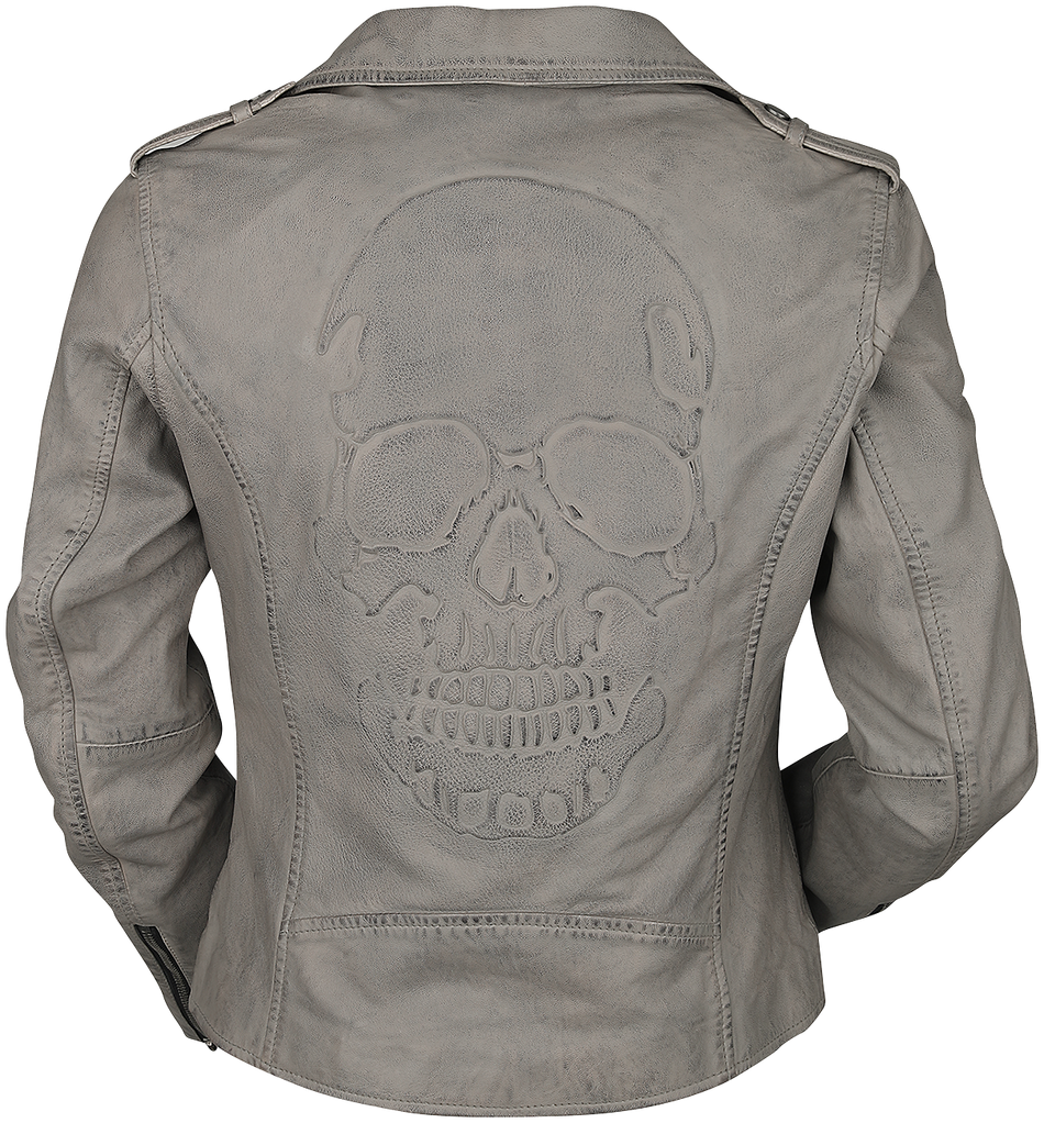 Veste en cuir  de Black Premium by EMP - All Over The Road - M - pour Femme - gris - Black Premium by EMP - View 2