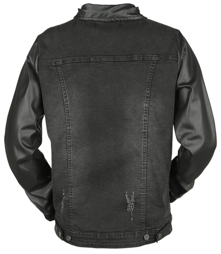 Veste en Jean  de Black Premium by EMP - Jeans Jacket With Faux Leather Details - XS à XXL - pour Femme - noir - Black Premium by EMP - View 2