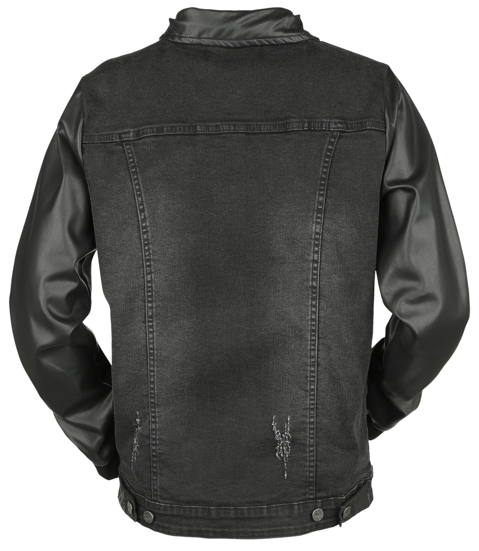 Veste en Jean  de Black Premium by EMP - Jeans Jacket With Faux Leather Details - XS à XXL - pour Femme - noir - Black Premium by EMP - View 2