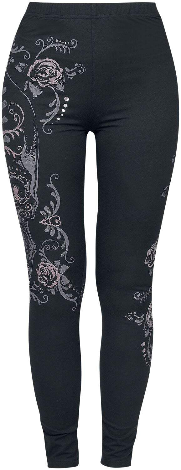 Legging  de Rock Rebel by EMP - Leggings Imprimé Crâne - XS à XXL - pour Femme - noir - Rock Rebel by EMP