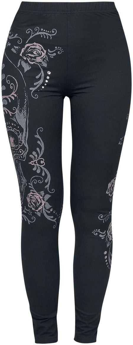 Legging  de Rock Rebel by EMP - Leggings Imprimé Crâne - XS à XXL - pour Femme - noir - Rock Rebel by EMP