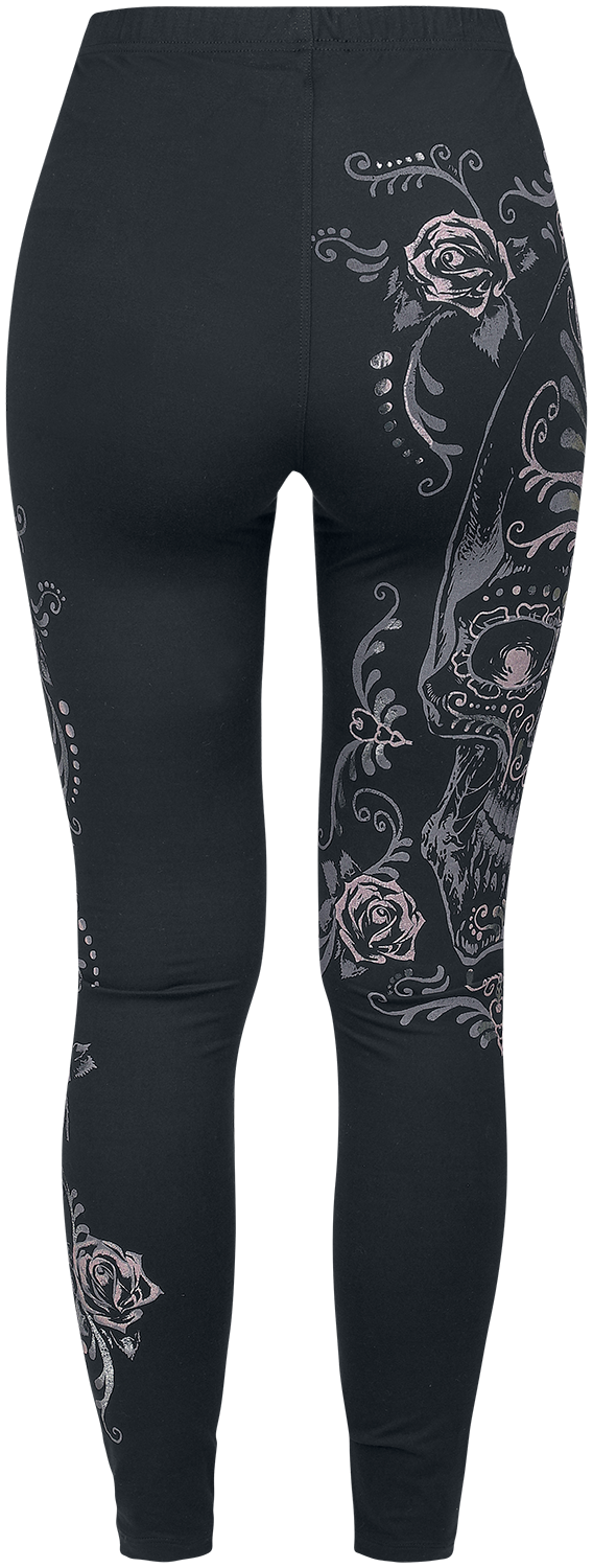 Legging  de Rock Rebel by EMP - Leggings Imprimé Crâne - XS à XXL - pour Femme - noir - Rock Rebel by EMP - View 2