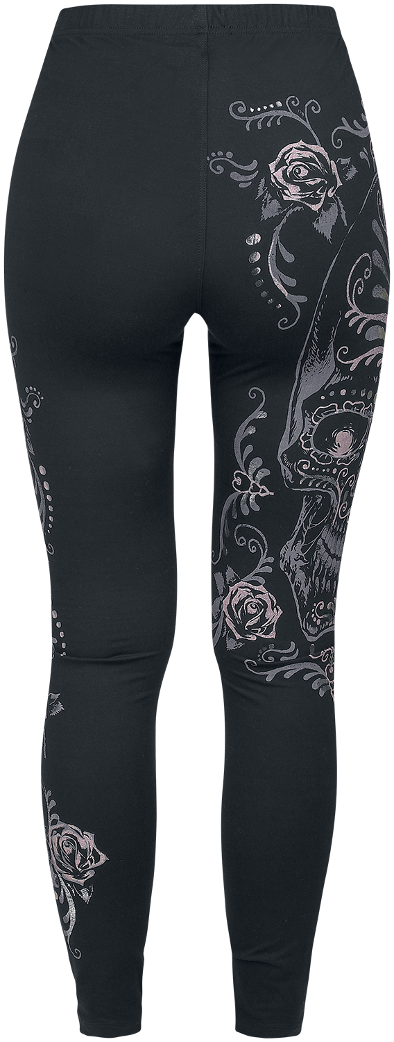 Legging  de Rock Rebel by EMP - Leggings Imprimé Crâne - XS à XXL - pour Femme - noir - Rock Rebel by EMP - View 2