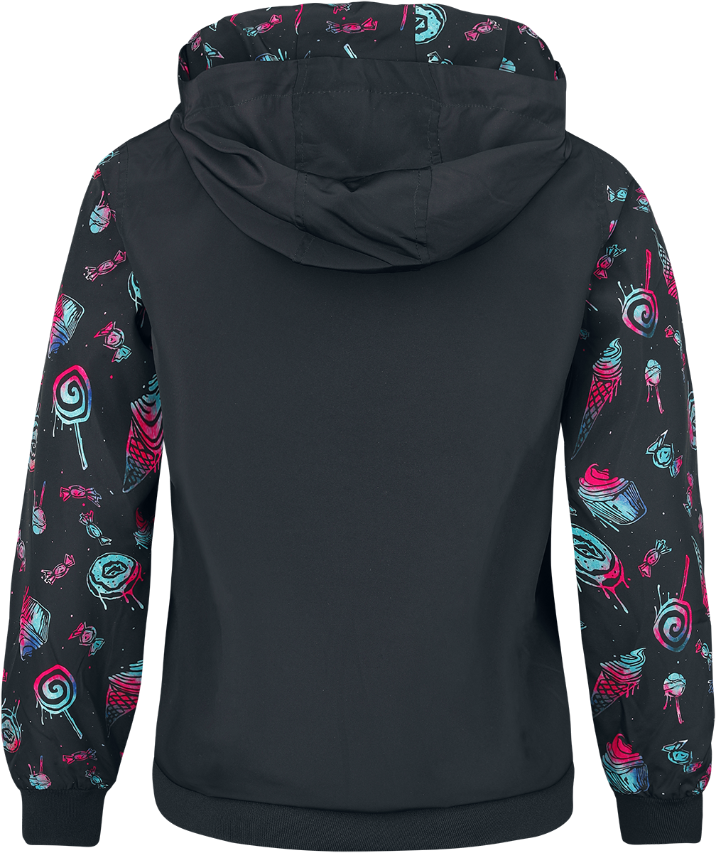 Veste mi-saison  de Full Volume by EMP - Veste mi-saison avec imprimé bonbons - XS à S - pour Femme - noir - Full Volume by EMP - View 2