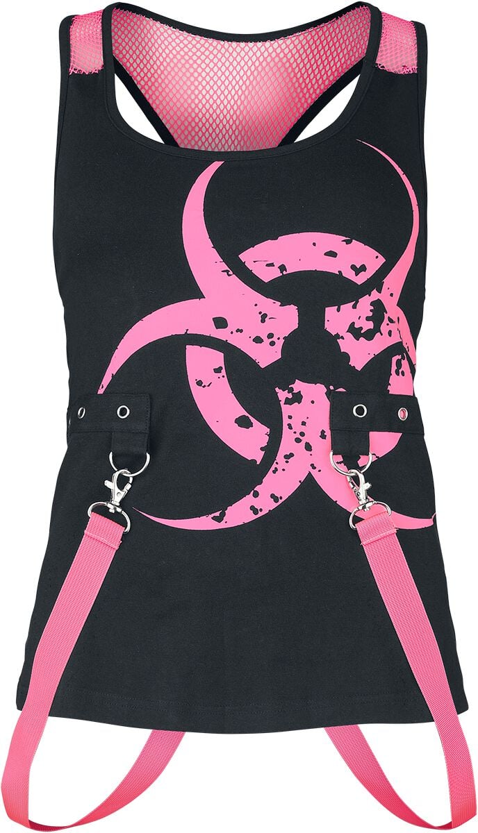Top  de Poizen Industries - Haut Danger Zone - S à XXL - pour Femme - noir/rose - Poizen Industries