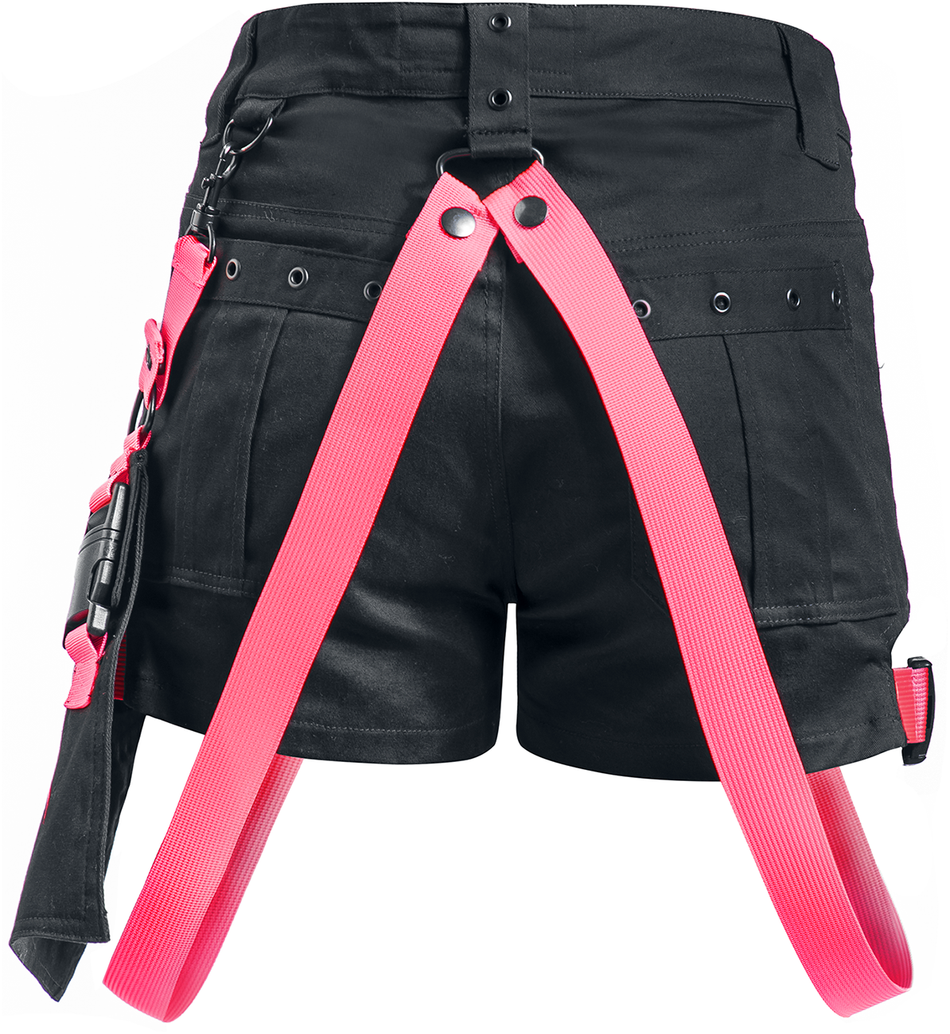 Short  de Poizen Industries - Short Danger Zone - 28 à 36 - pour Femme - noir/rose - Poizen Industries - View 2