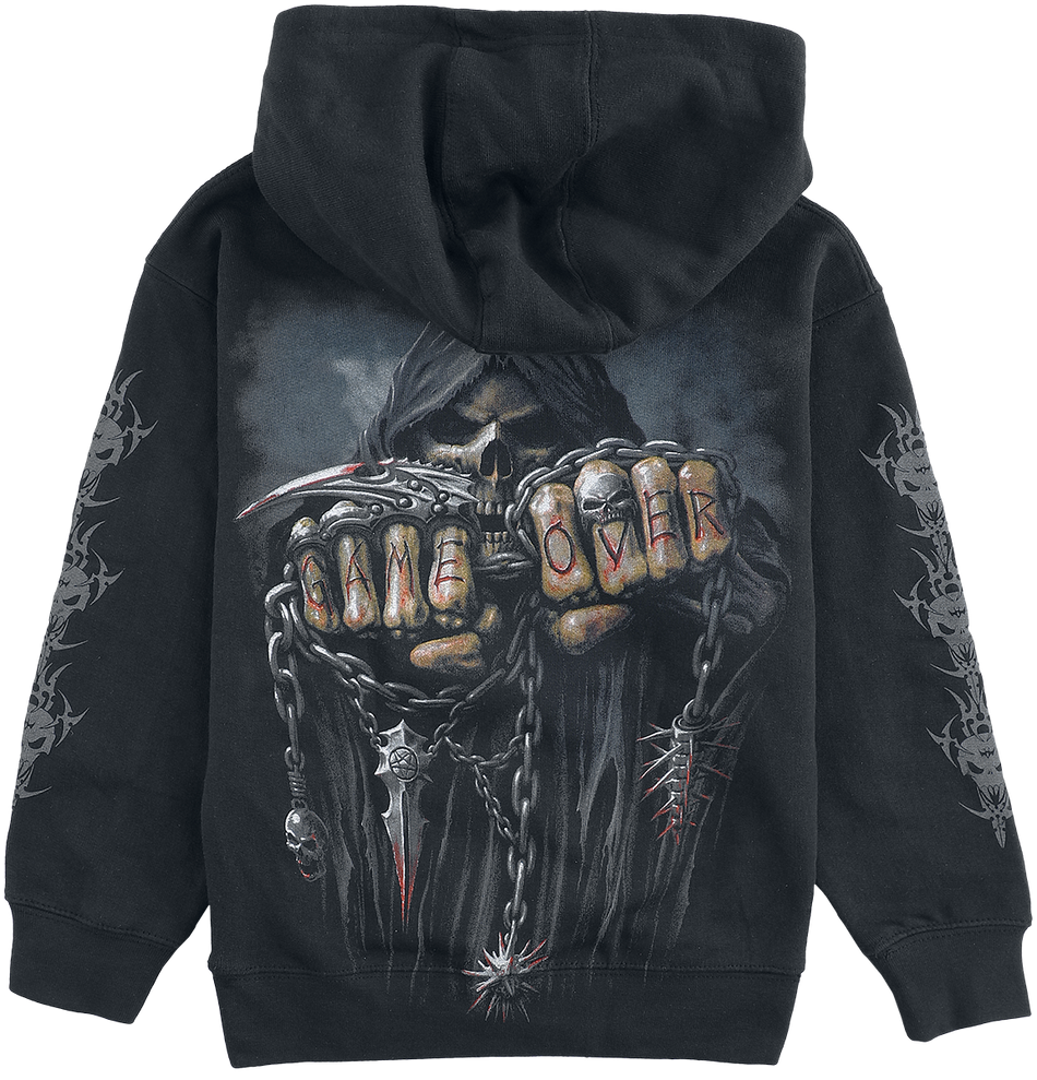 Sweat-Shirt à capuche  de Spiral - Enfants - Game Over - 116/122 à 176 - pour garçons - noir - Spiral - View 2