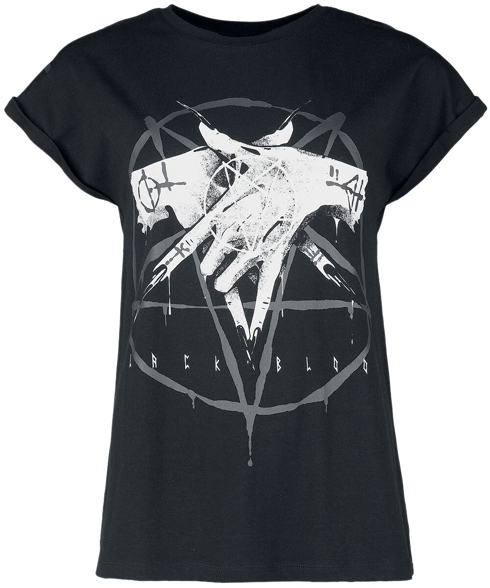 T-Shirt Manches courtes Gothic de Gothicana by EMP - T-shirt imprimé pentacle - S à XL - pour Femme - noir - Gothicana by EMP