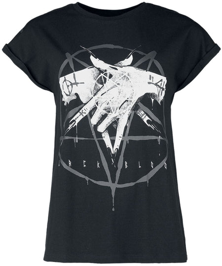 T-Shirt Manches courtes Gothic de Gothicana by EMP - T-shirt imprimé pentacle - S à XL - pour Femme - noir - Gothicana by EMP