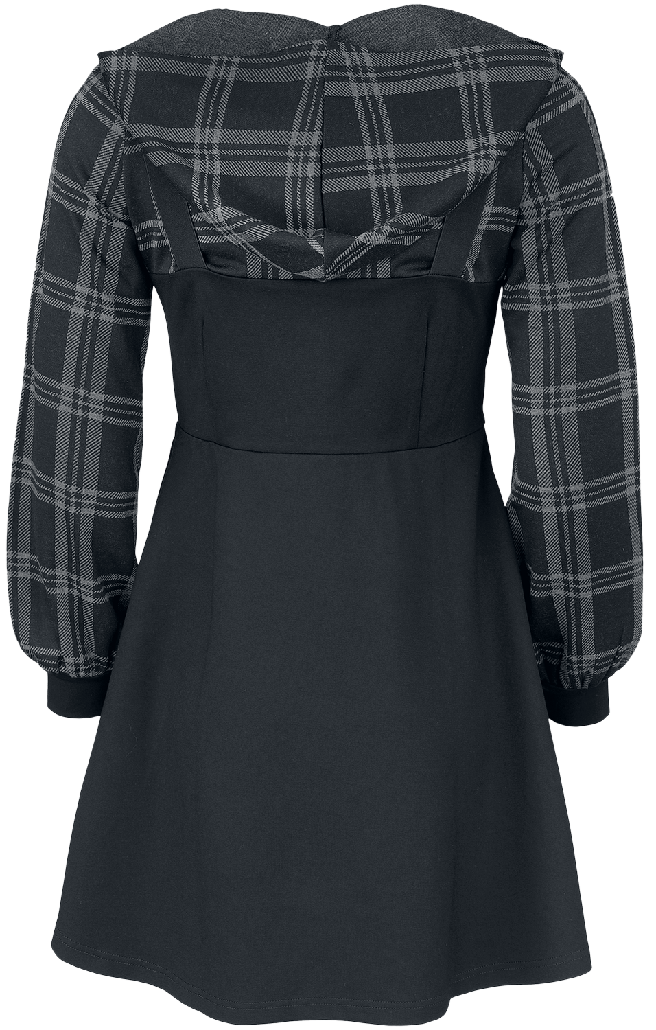 Robe courte  de Rock Rebel by EMP - Robe Effet Plusieurs Épaisseurs Avec Sweat à Carreaux - S à XXL - pour Femme - noir - Rock Rebel by EMP - View 2
