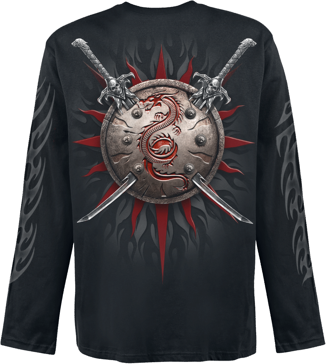 T-shirt manches longues  de Spiral - Oriental Dragon - Haut Manches Longues - M à XXL - pour Homme - noir - Spiral - View 2