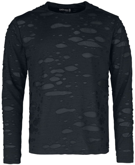 T-shirt manches longues Gothic de Gothicana by EMP - Haut manches longues avec mesh double épaisseur - S à 5XL - pour Homme - noir - Gothicana by EMP