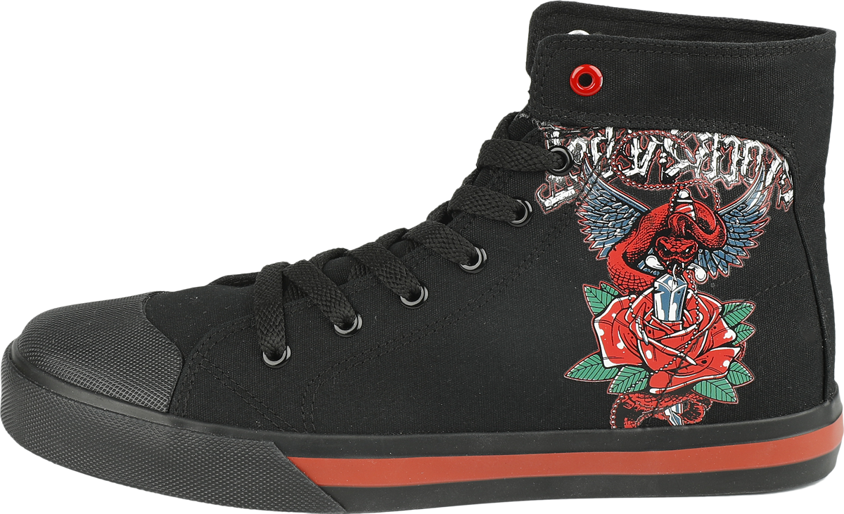 Baskets hautes  de Rock Rebel by EMP - Baskets Imprimé Old School - EU37 à EU38 - pour Femme - noir - Rock Rebel by EMP - View 2