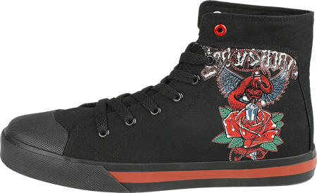 Baskets hautes  de Rock Rebel by EMP - Baskets Imprimé Old School - EU37 à EU38 - pour Femme - noir - Rock Rebel by EMP - View 2