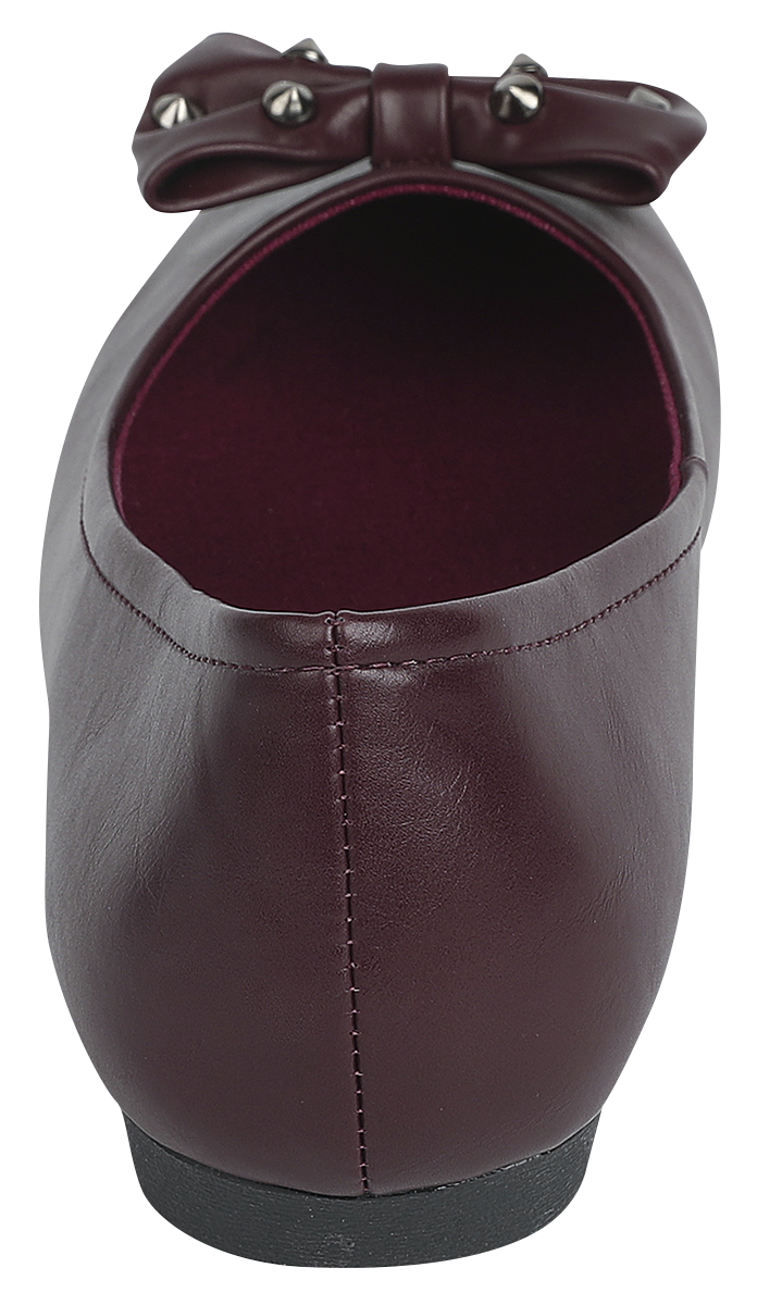 Ballerines  de Rock Rebel by EMP - Ballerines Rouge Foncé avec Nœud & Clous - EU37 à EU40 - pour Femme - rouge foncé - Rock Rebel by EMP - View 2