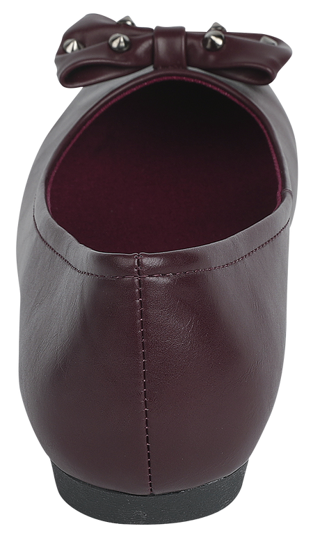 Ballerines  de Rock Rebel by EMP - Ballerines Rouge Foncé avec Nœud & Clous - EU37 à EU40 - pour Femme - rouge foncé - Rock Rebel by EMP - View 2