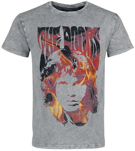T-Shirt Manches courtes  de The Doors - Jim On Fire - S à 3XL - pour Homme - gris - The Doors
