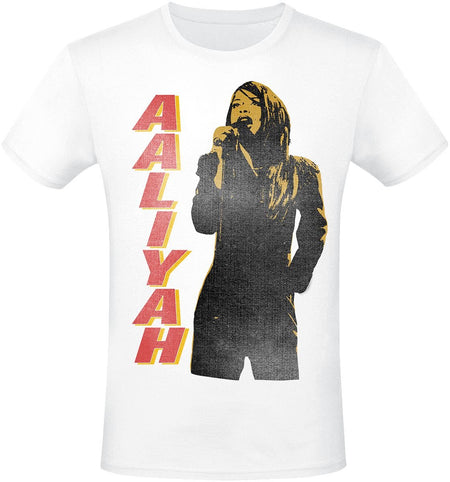 T-Shirt Manches courtes  de Aaliyah - Singing - M à XXL - pour Homme - blanc - Aaliyah
