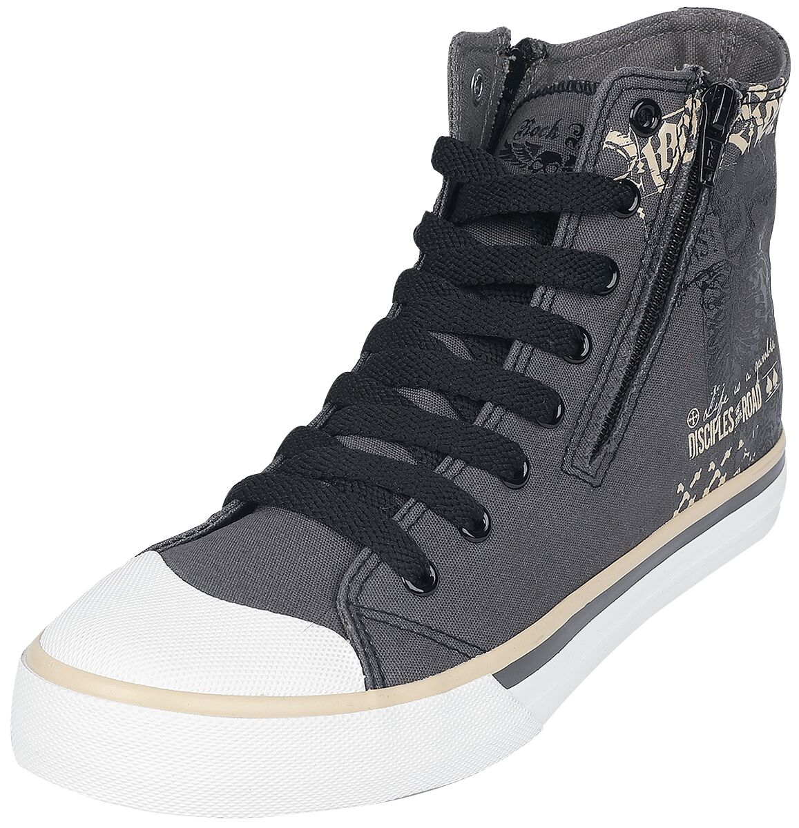 Baskets hautes  de Rock Rebel by EMP - Baskets Montantes avec Imprimé - EU37 à EU46 - pour Unisexe - gris - Rock Rebel by EMP