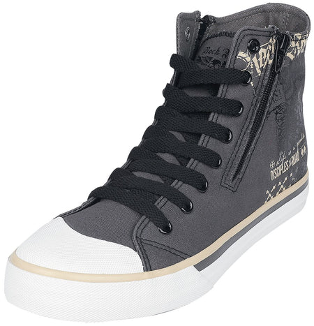 Baskets hautes  de Rock Rebel by EMP - Baskets Montantes avec Imprimé - EU37 à EU46 - pour Unisexe - gris - Rock Rebel by EMP