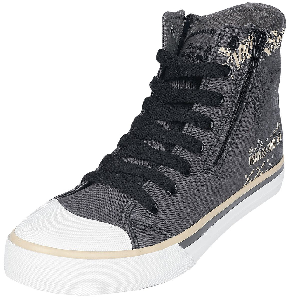 Baskets hautes  de Rock Rebel by EMP - Baskets Montantes avec Imprimé - EU37 à EU46 - pour Unisexe - gris - Rock Rebel by EMP