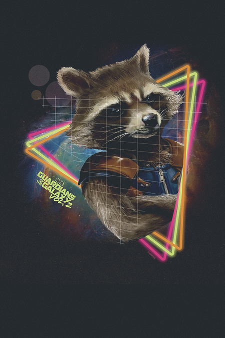 T-Shirt Manches courtes Disney de Les Gardiens De La Galaxie - Neon Rocket - S à XXL - pour Femme - noir - Les Gardiens De La Galaxie - View 2