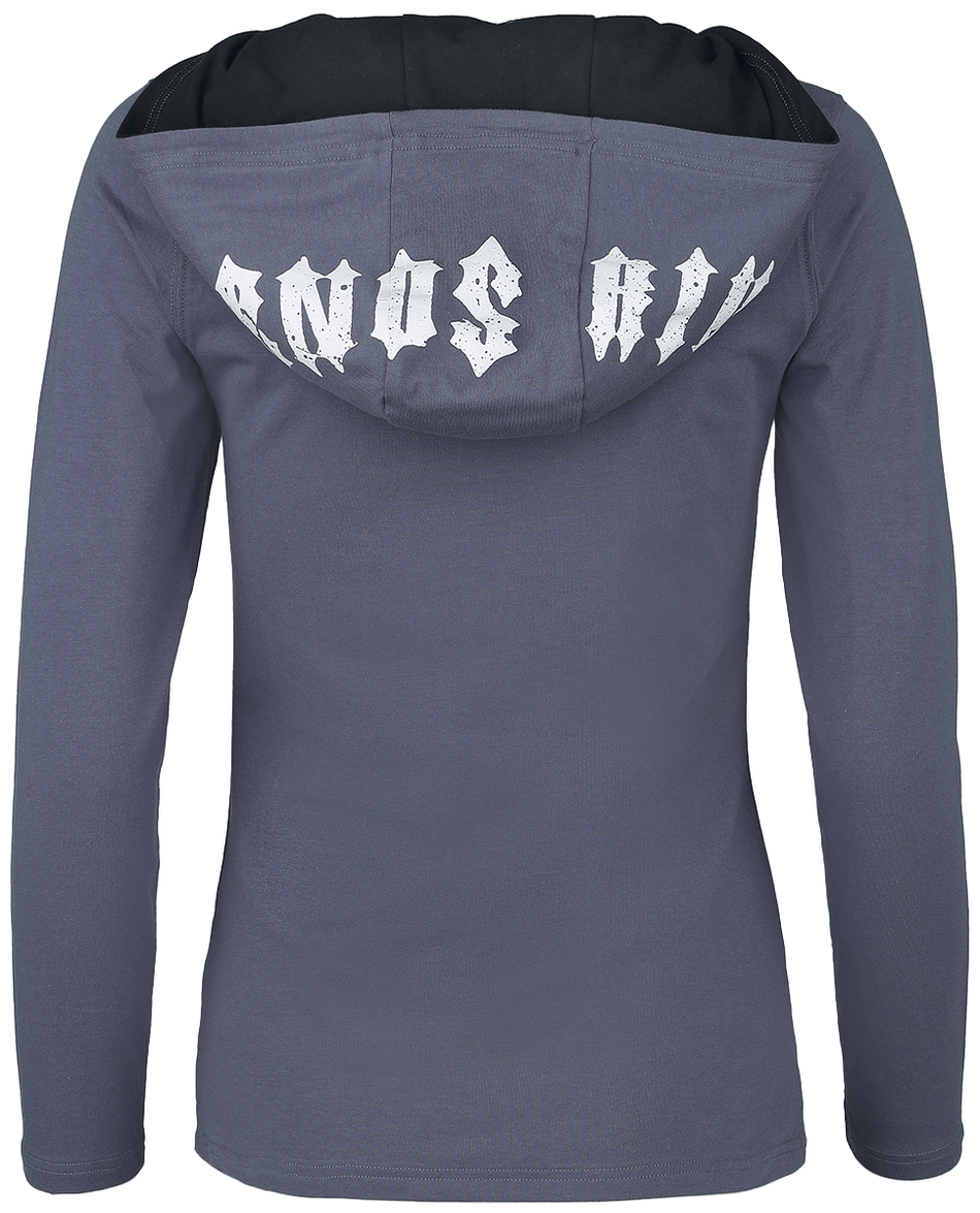 T-shirt manches longues  de Rock Rebel by EMP - Haut Manches Longues à Capuche - S à XXL - pour Femme - bleu - Rock Rebel by EMP - View 2