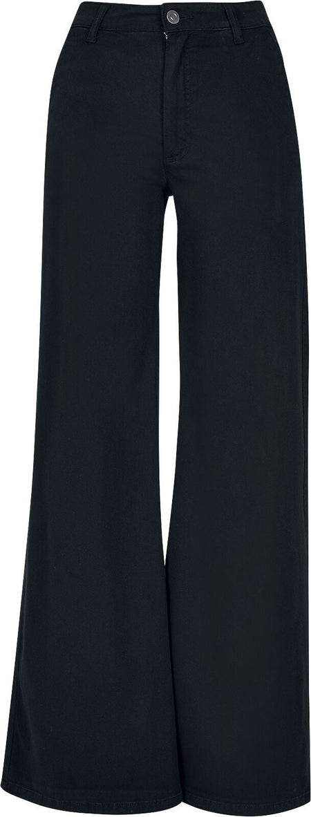 Chino  de Urban Classics - Chino Taille Haute Jambes Évasées - W27L33 à W33L34 - pour Femme - noir - Urban Classics