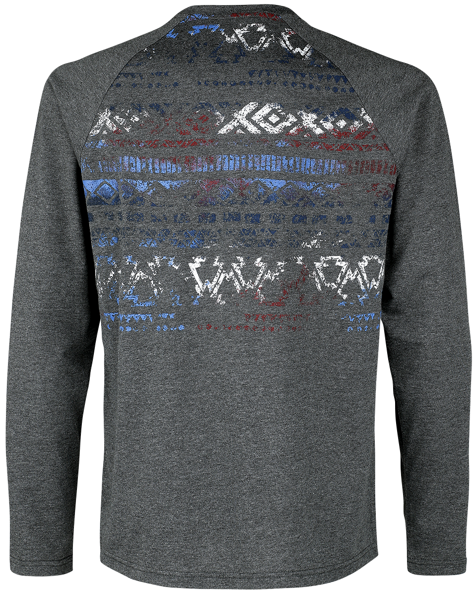 T-shirt manches longues  de RED by EMP - Haut manches longues raglan - S à M - pour Homme - gris - RED by EMP - View 2